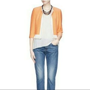 J.Crew shadow striped white top size 6